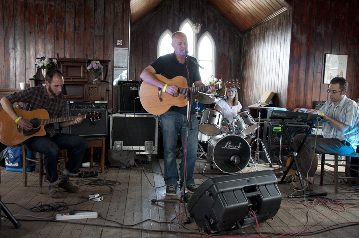 Inside the Church, the Frankie Machine Big Band in action.